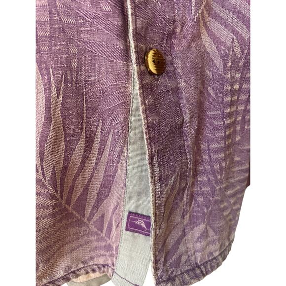 Tommy Bahama Men's Hawaiian Camp Short Sleeve Shirt Purple Large 100% Silk - Picture 4 of 6
